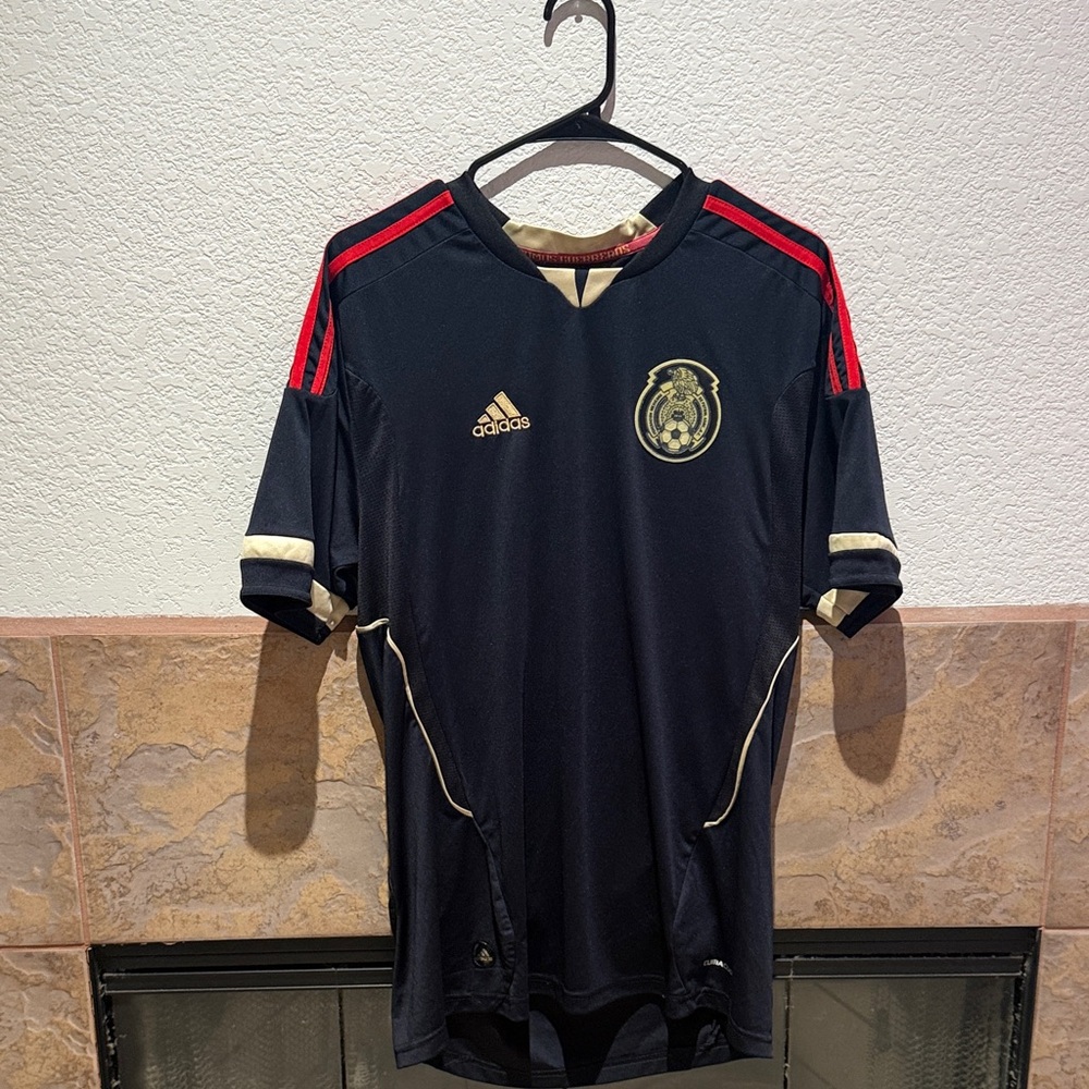 Adidas Black Jersey with Red and Gold Details